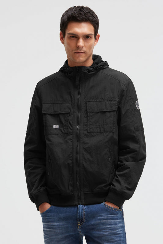 CAMP DAVID Sommer-Blouson mit Kapuze und Klappentaschen