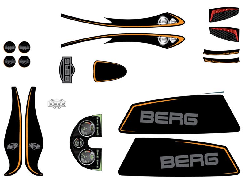BERG Aufkleber-Set Black Edition für Pedal-Gokarts