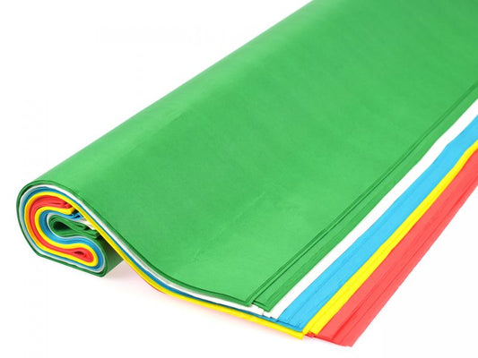 Folia Blumenseide, 50 x 70 cm, 130 Bogen, 5 Farben sortiert