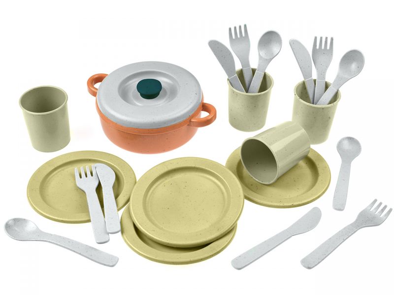 dantoy BIOplastic Essgeschirr, grün, 22-tlg.