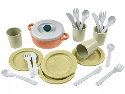 dantoy BIOplastic Essgeschirr, grün, 22-tlg.