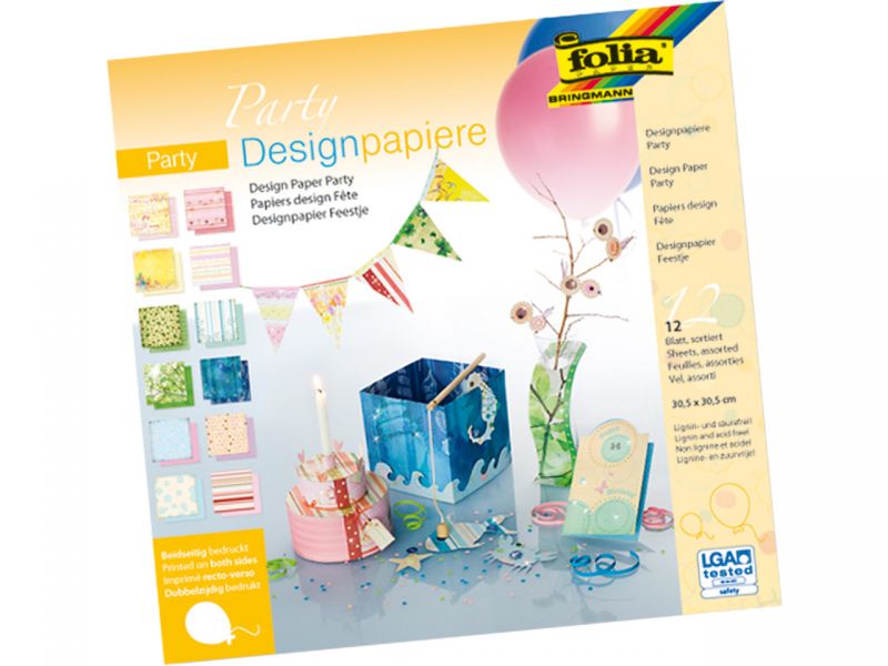 Folia Designpapiere »Party«, 190 g/m², 30,5 x 30,5 cm, 12 Blatt