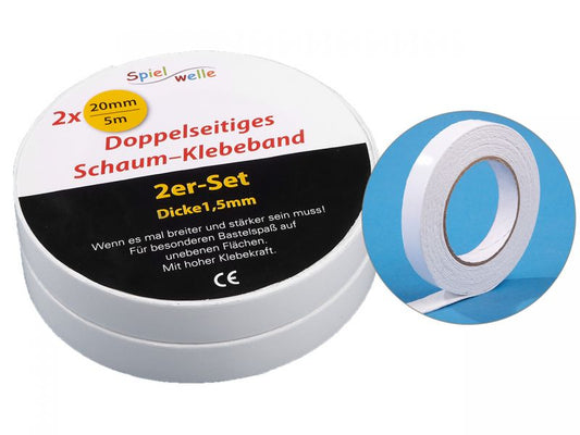 Spielheld Doppelseitiges Schaum-Klebeband, 2er-Set