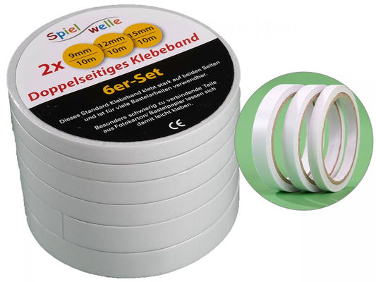Spielheld Doppelseitiges Klebeband, 6er-Set