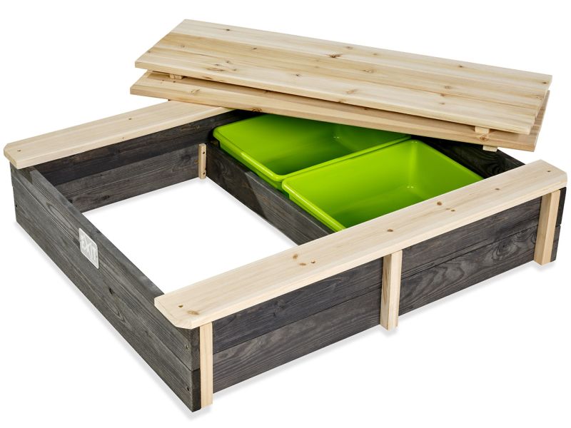 EXIT Aksent Holzsandkasten mit Abdeckung