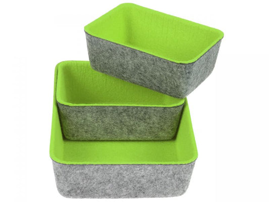 Spielheld Filz-Sortiment-Behälter, hellgrün, 3er-Set