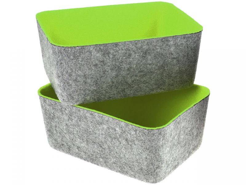 Spielheld Filz-Material-Schalen, hellgrün, 2er-Set