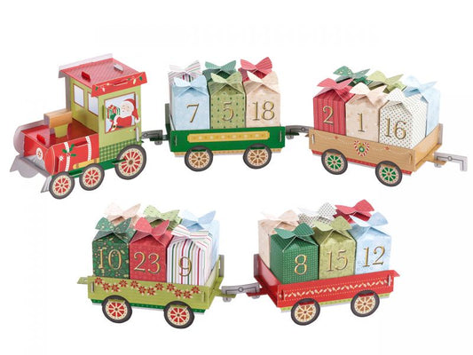 Folia Adventskalender Weihnachtszug, 57-tlg.
