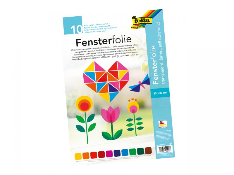 Folia Fensterfolie, 150 g/m², 23 x 33 cm, 10 Blatt, selbsthaftend