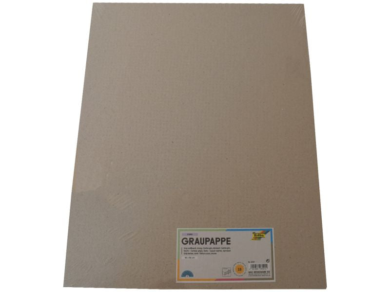 Folia Graupappe, 1,5mm stark, 40x50cm, 10 Bogen
