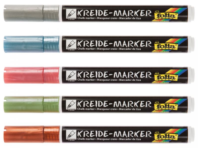 Folia Kreidemarker »Metallic Effects«, 5er Set