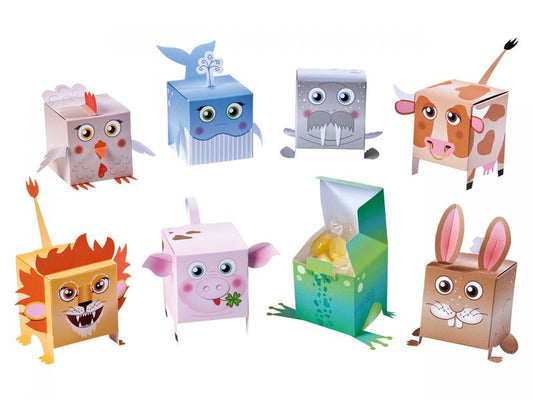 Folia Lustige Tierschachteln, 8er-Set