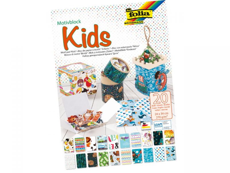 Folia Motivblock »Kids«, 270 g/m², 24 x 34 cm, 20 Bogen
