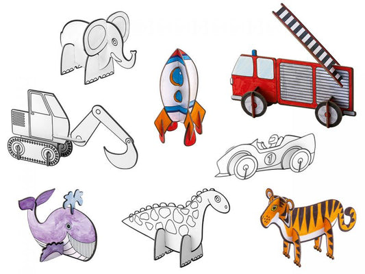 Folia Steck-Figuren aus Pappe, 16 vorgestanzte Motive, sortiert