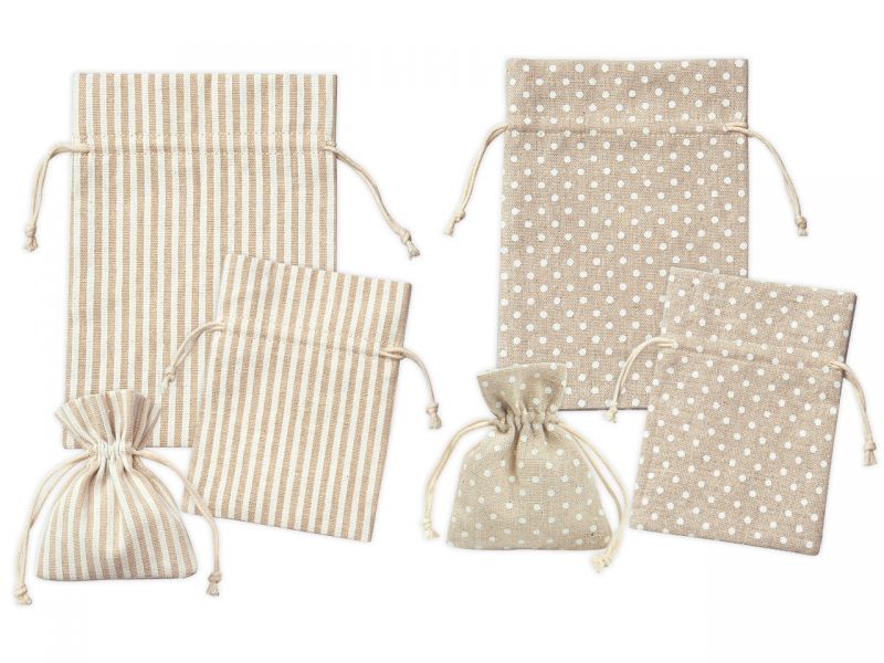 Folia Stoffbeutel mit Motivdruck, 6 Stück