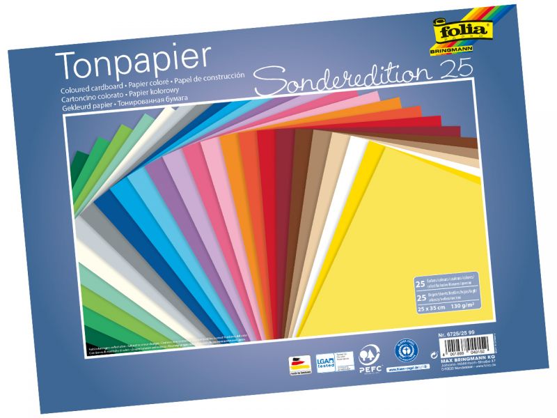 Folia Tonpapier, 25 x 35 cm, 25 Farben