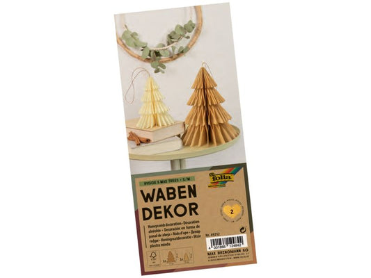 Folia Wabendekor »Hygge X-Mas Trees«, beige