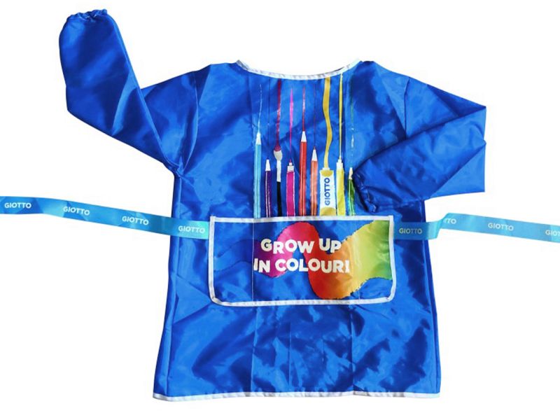 GIOTTO Malschürze mit Ärmeln und Zubehörtasche, blau, 6-10 Jahre