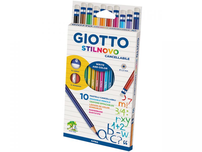 Giotto Stilnovo Erasable Farbstifte, 10 Farben