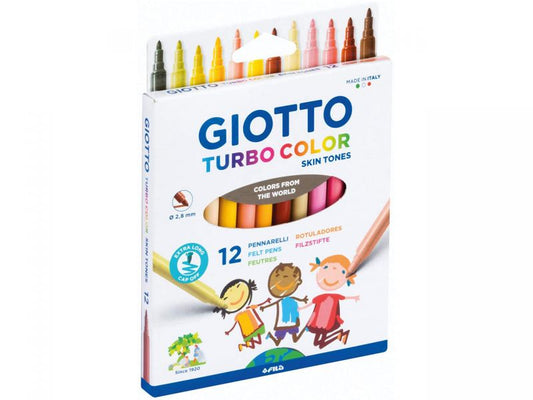 Giotto Turbo Color Skin Tones Filzstifte, 12 Farben