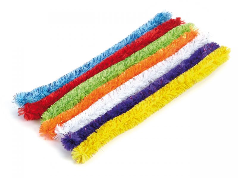 Plüschdraht Glitter-Flausch, 30 mm, 7er-Set