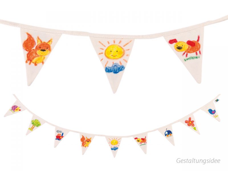 goki Fähnchen-Girlande zum Anmalen, Fairtrade