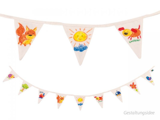 goki Fähnchen-Girlande zum Anmalen, Fairtrade
