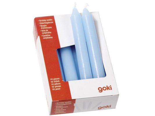 goki Geburtstagskerzen-Set, blau, 10er-Set