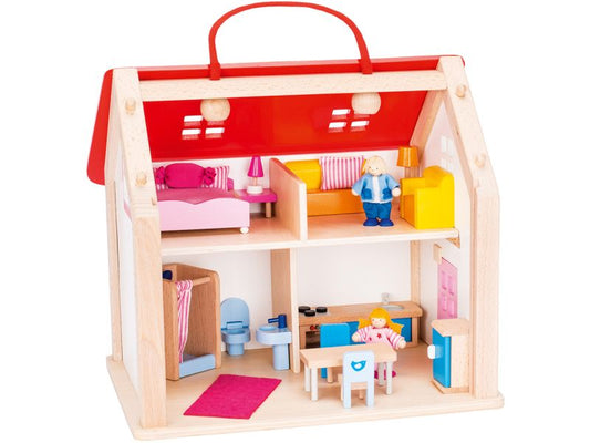 goki Koffer-Puppenhaus mit Zubehör, 24-tlg.