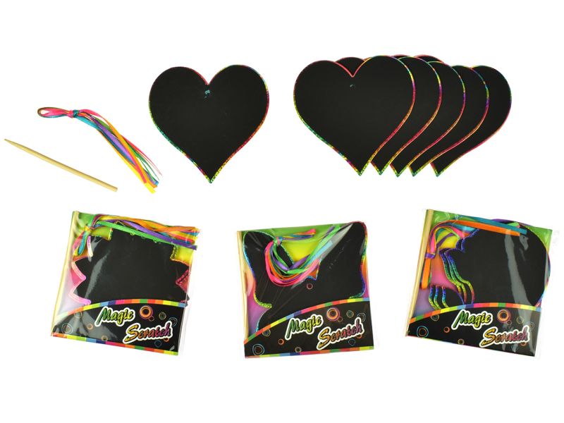 goki Kratzbilder zum Aufhängen, 24 Stück, 4 Motive