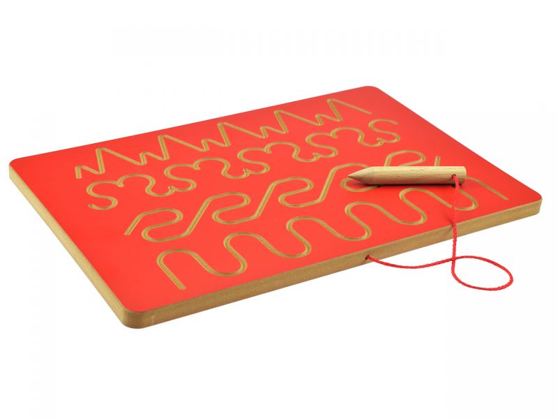 Grafomotorische-Tafel Handmotorik, rot