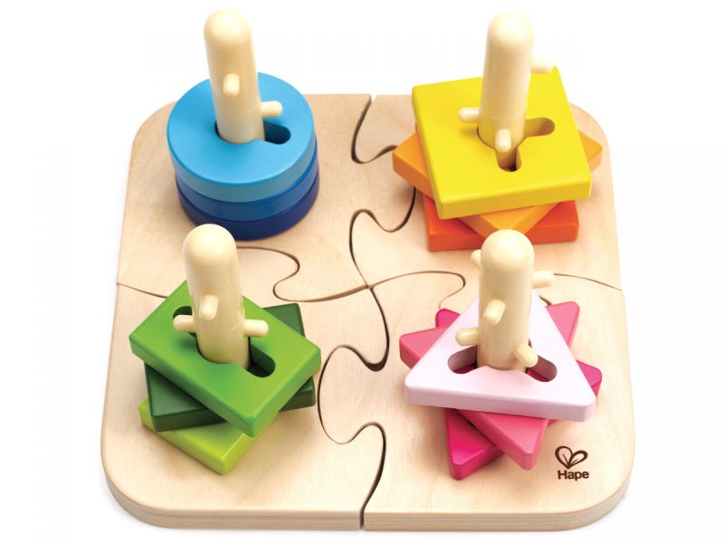 Hape Kreatives Steckpuzzle, 16-tlg., Holz