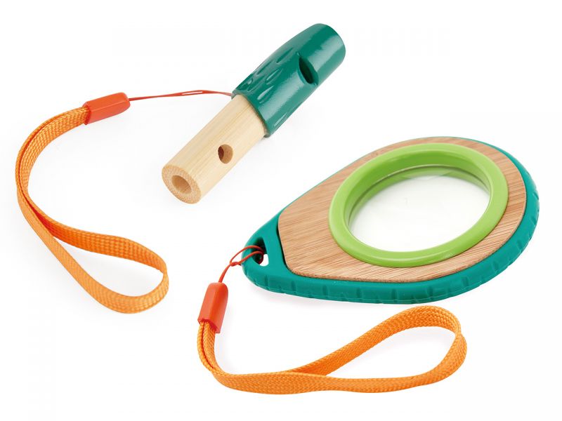 Hape 2-tlg. Naturdetektiv-Set, Trillerpfeife und Lupe