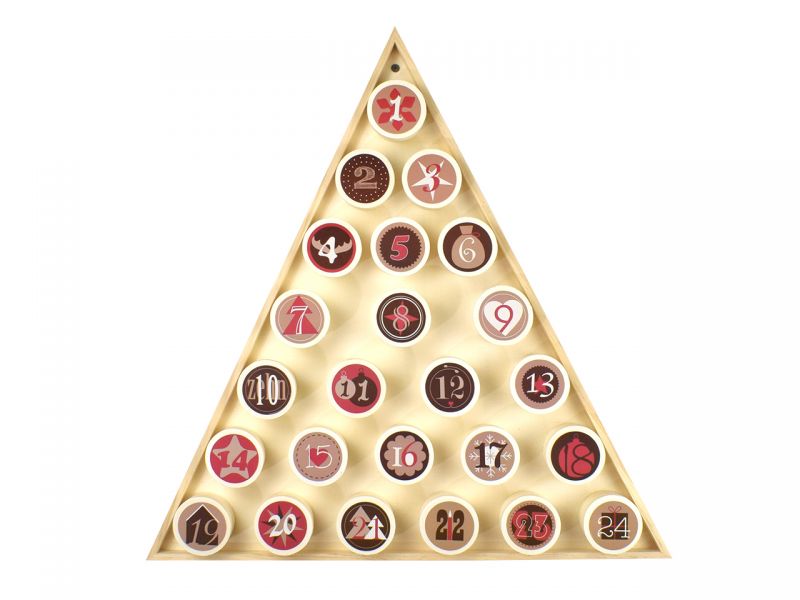 Spielheld Adventskalender Baum, Holz natur