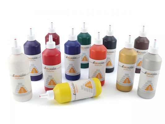 INKAcolor Kinder-Malfarbe universell, 12 Farben-Set (je 500 ml)