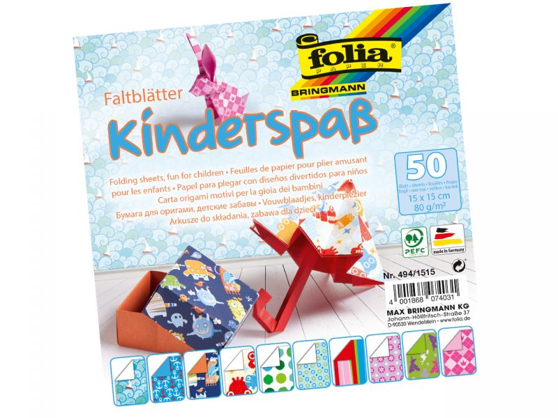 Folia Faltblätter »Kinderspa?, 80 g/m², 15 x 15 cm, 50 Blatt