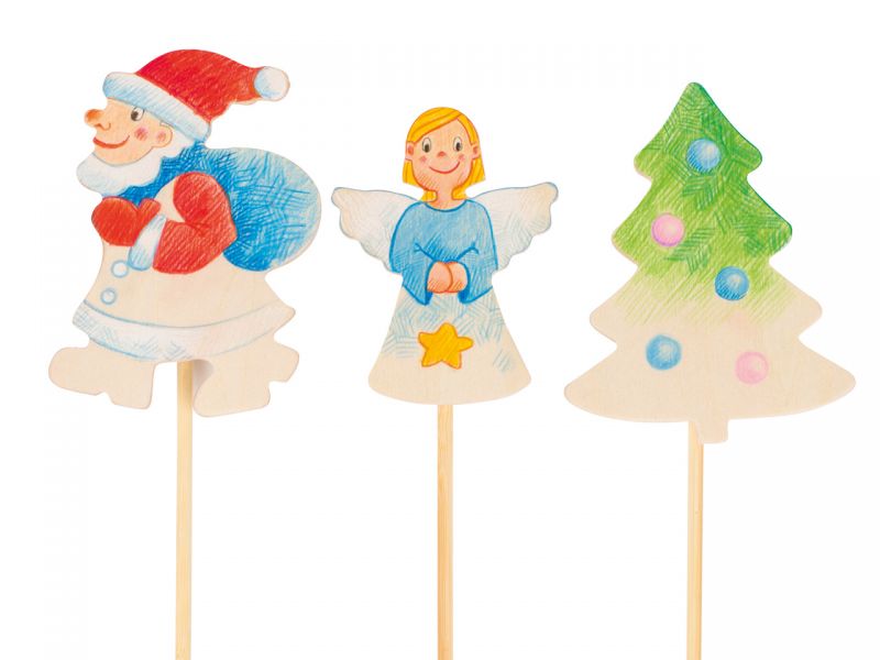 goki Weihnachts-Stecker zum Anmalen, 6 Stück