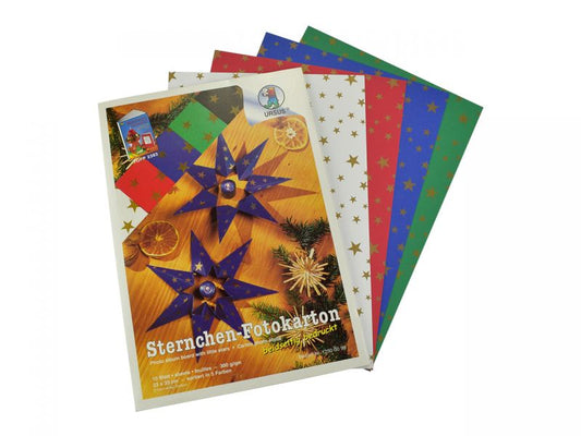 URSUS Sternchen-Fotokarton, gold, 23 x 33 cm, 10 Blatt