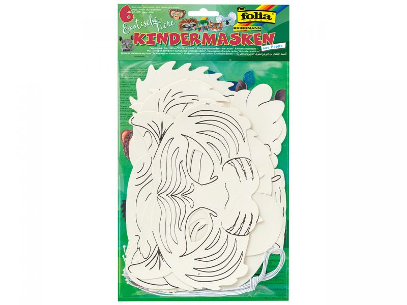 Folia Tiermasken Exotische Tiere, 6er-Set