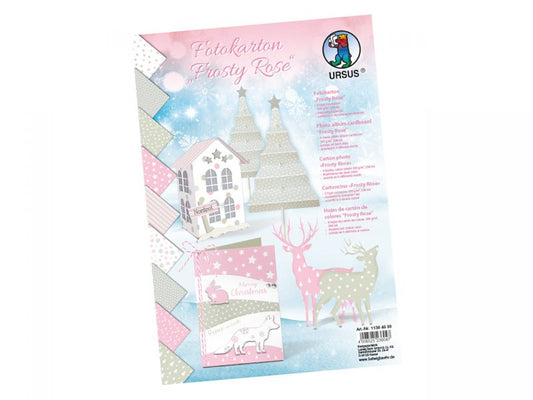 URSUS Fotokarton Frosty Rose, DIN A4, 9 Blatt