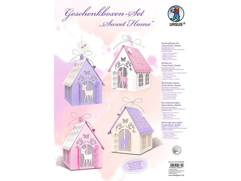 URSUS Geschenkboxen-Set »Sweet Home Bambi«, 4 Stück, vorgestanzt