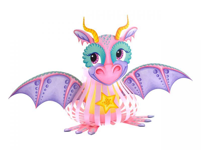 URSUS Laternen-Bastelset »Drachenlady«, 3D-Streifen