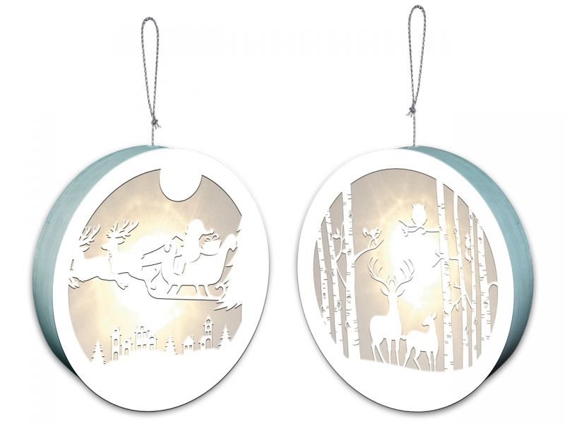 URSUS Light boxes »Forrest &amp; Santa Claus«, ø 15,3 cm