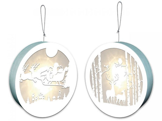 URSUS Light boxes »Forrest &amp; Santa Claus«, ø 15,3 cm