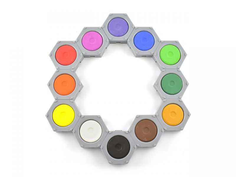 INKAcolor Wasserfarben-Pucks und Behälter im Set, 24-tlg.