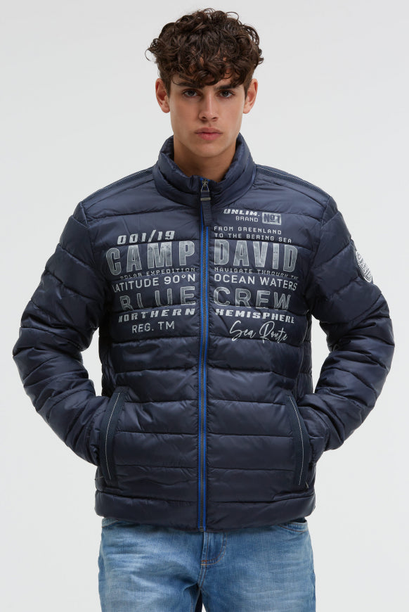 CAMP DAVID Steppjacke mit Logo Prints