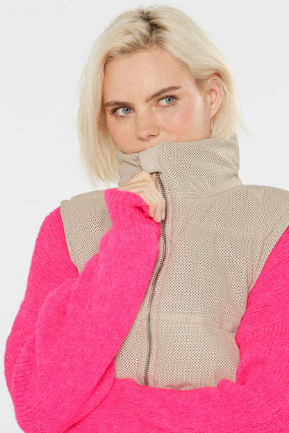 SENSES.THE LABEL Steppweste OTTA:WA aus perforiertem Leder