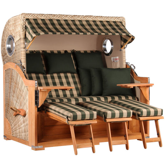 Strandkorb Baltikum XXL Bullauge Teak PE Shell Dessin 506