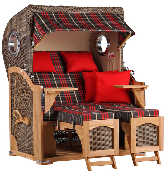 Strandkorb Düne Bullauge Teak PE Grey Dessin 529