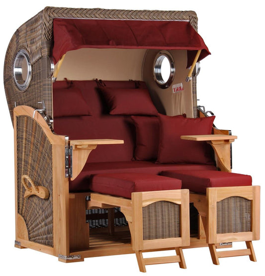 Strandkorb Düne Bullauge Teak PE Grey Dessin 550